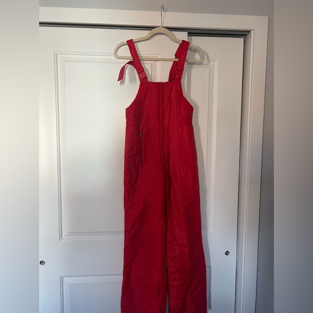 Vintage 80s One Piece Ski Red Snowsuit size XS